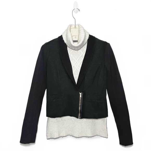 Marc by Marc Jacobs Black Crop Ponte Zipper Blazer - Picture 1 of 9